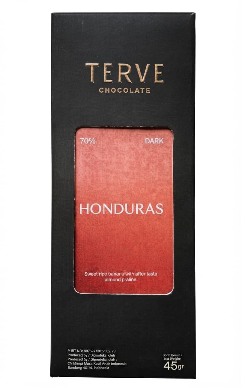 Honduras 70% 70% dark bar packaging by Terve