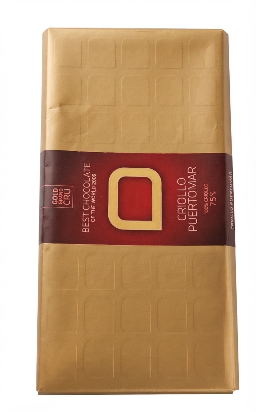 Criollo Puertomar 75% 75% dark bar packaging by Domori