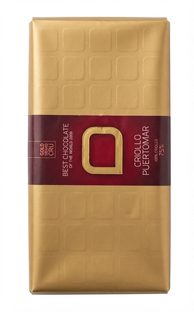 Criollo Puertomar 75% 75% dark bar packaging by Domori