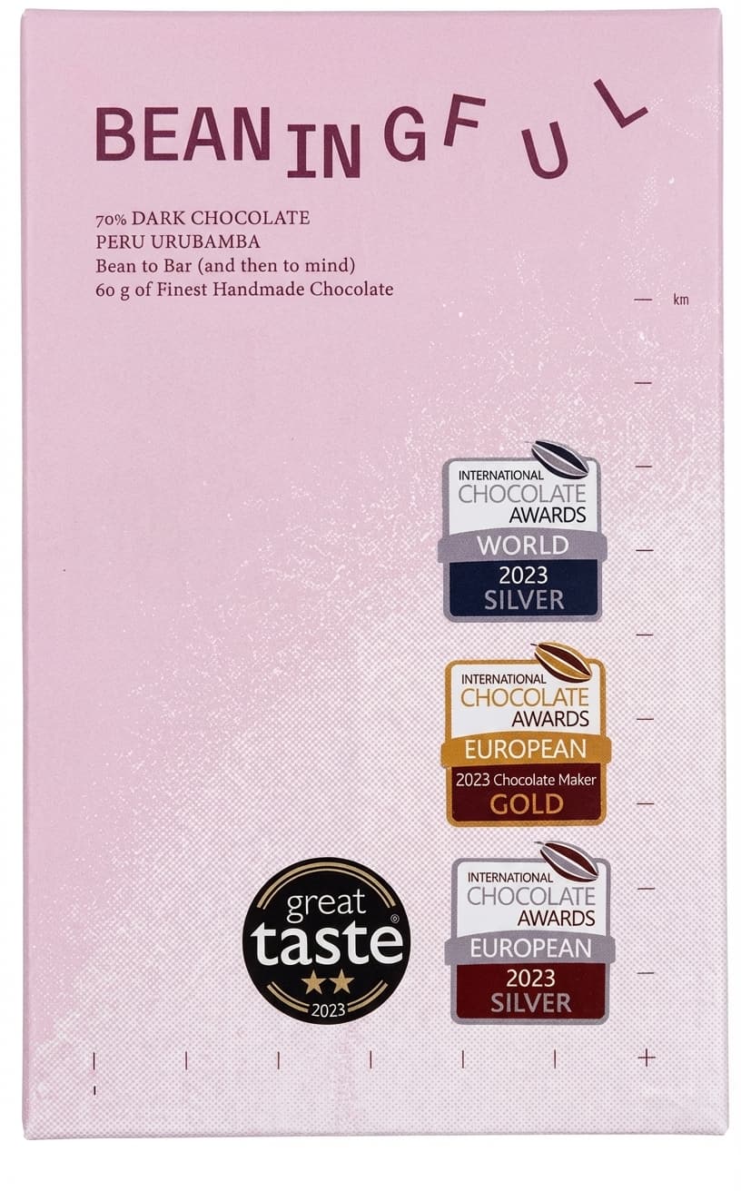 70% Urubamba Peru 70% dark bar packaging by Beaningful