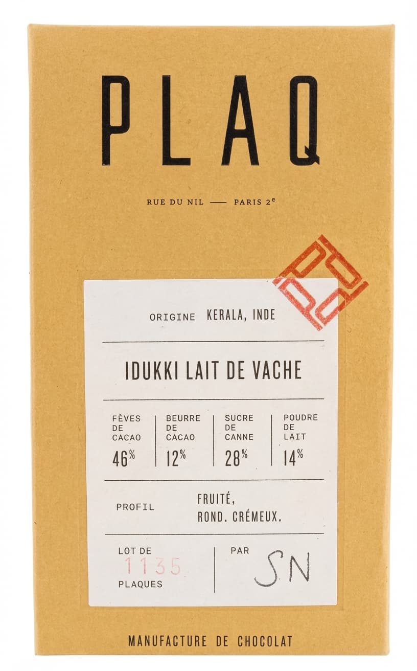 Idukki Lait de Vache 46% milk bar packaging by Plaq
