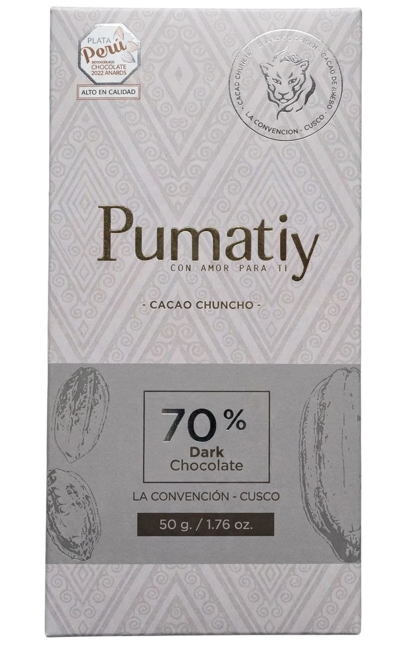 Cacao Chuncho 70% 70% dark bar packaging by Pumatiy
