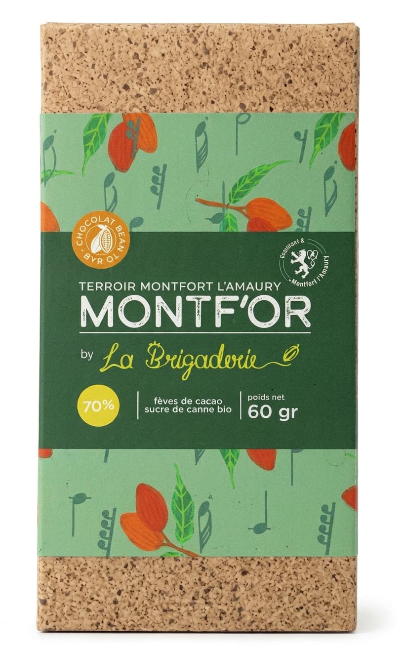 Montf'or 70% 70% dark bar packaging by La Brigaderie