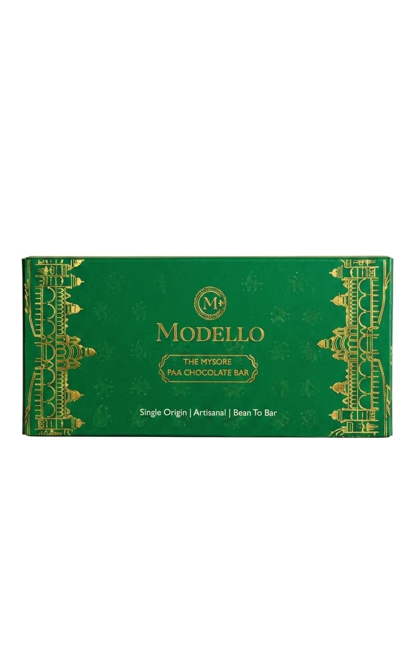 Mysore Pak null% milk bar packaging by Modello Chocolate