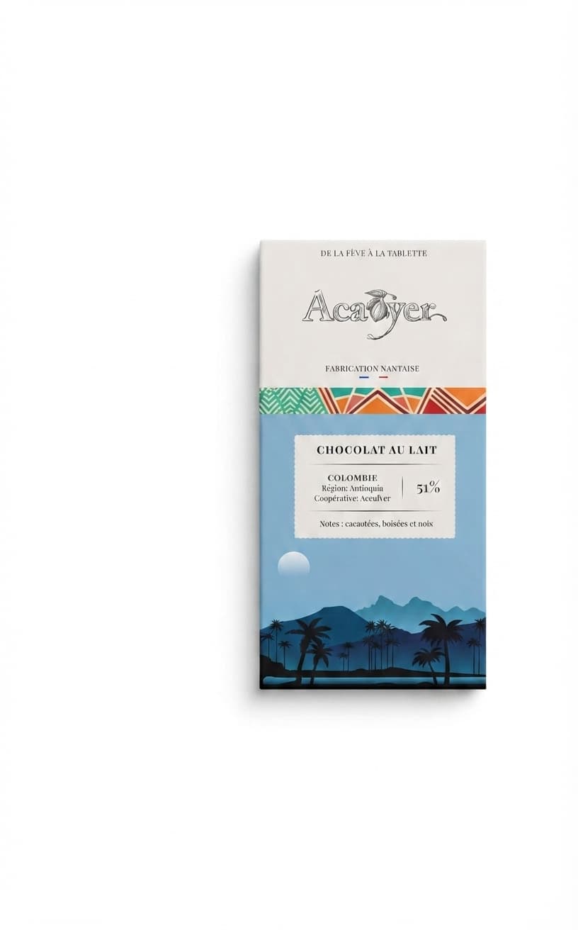 Colombie Tumaco Lait 51% 51% milk bar packaging by Acaoyer
