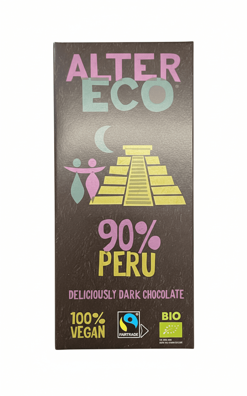 90% Peru 90% dark bar packaging by Alter Eco