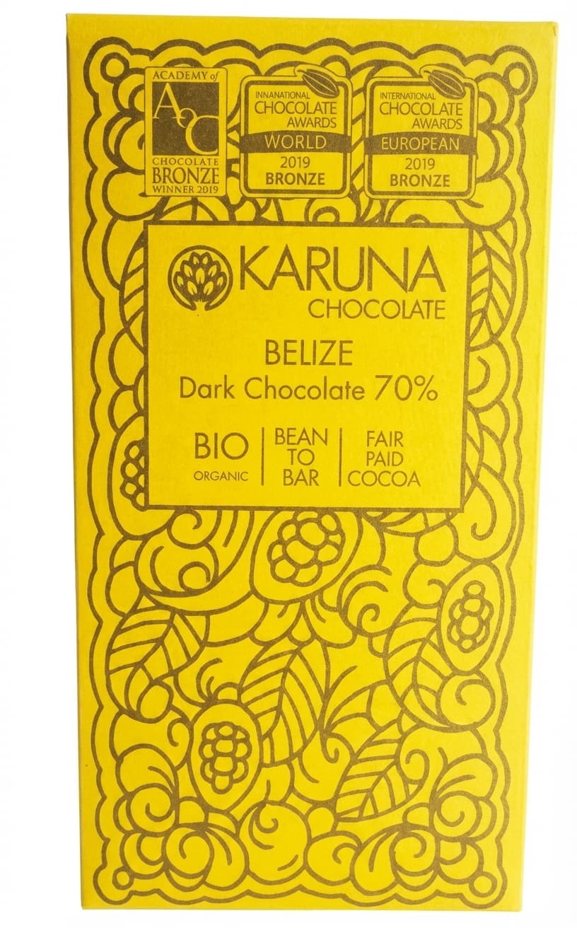 Belize 70%, Fast dried 70% dark bar packaging by Karuna