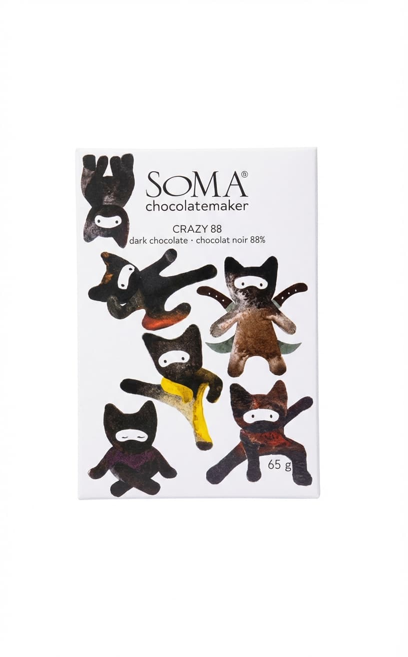 Crazy 88 88% dark bar packaging by SOMA