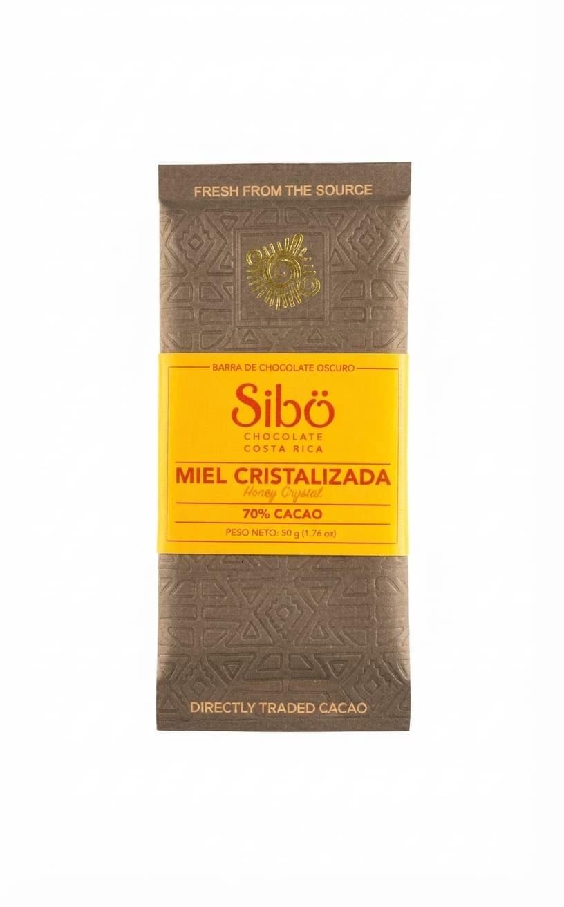 Wild Honey Crunch 70% 70% dark bar packaging by Sibö Chocolate