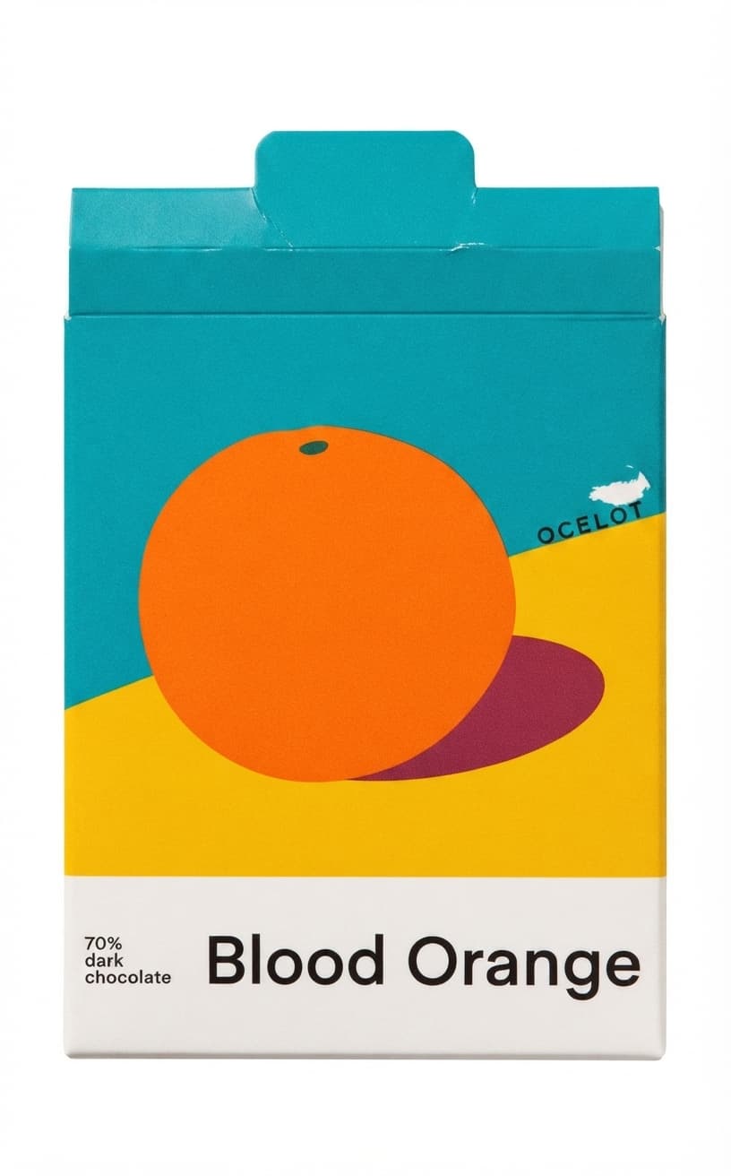Blood Orange 70% 70% dark bar packaging by Ocelot