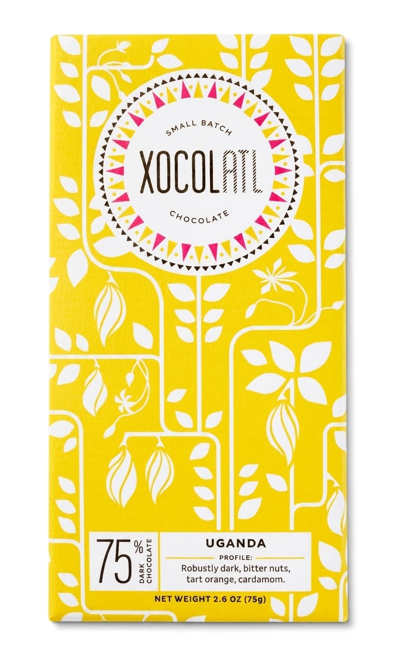 Semuliki Forest, Uganda 75% Dark Chocolate 75% dark bar packaging by Xocolatl