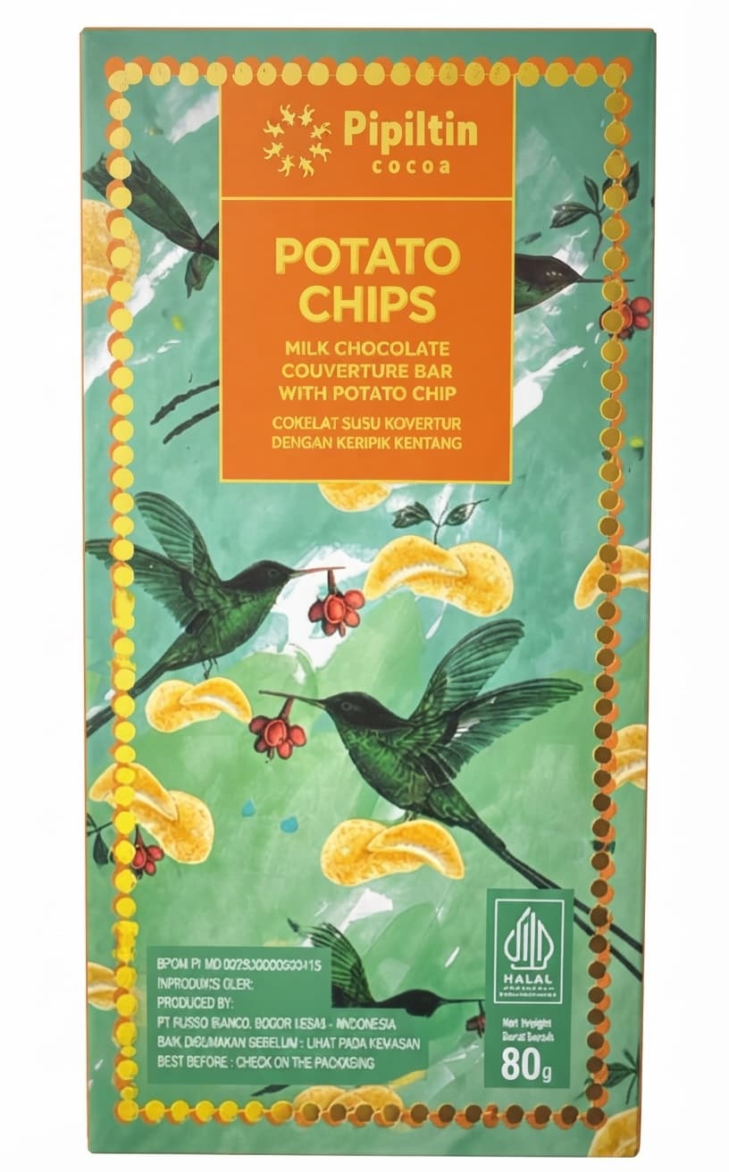 Potato Chips 42% milk bar packaging by Pipiltin