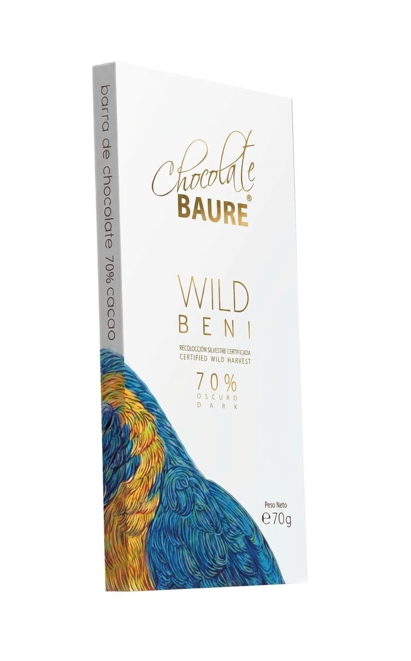 Wild Beni 70% 70% dark bar packaging by Chocolate Baure