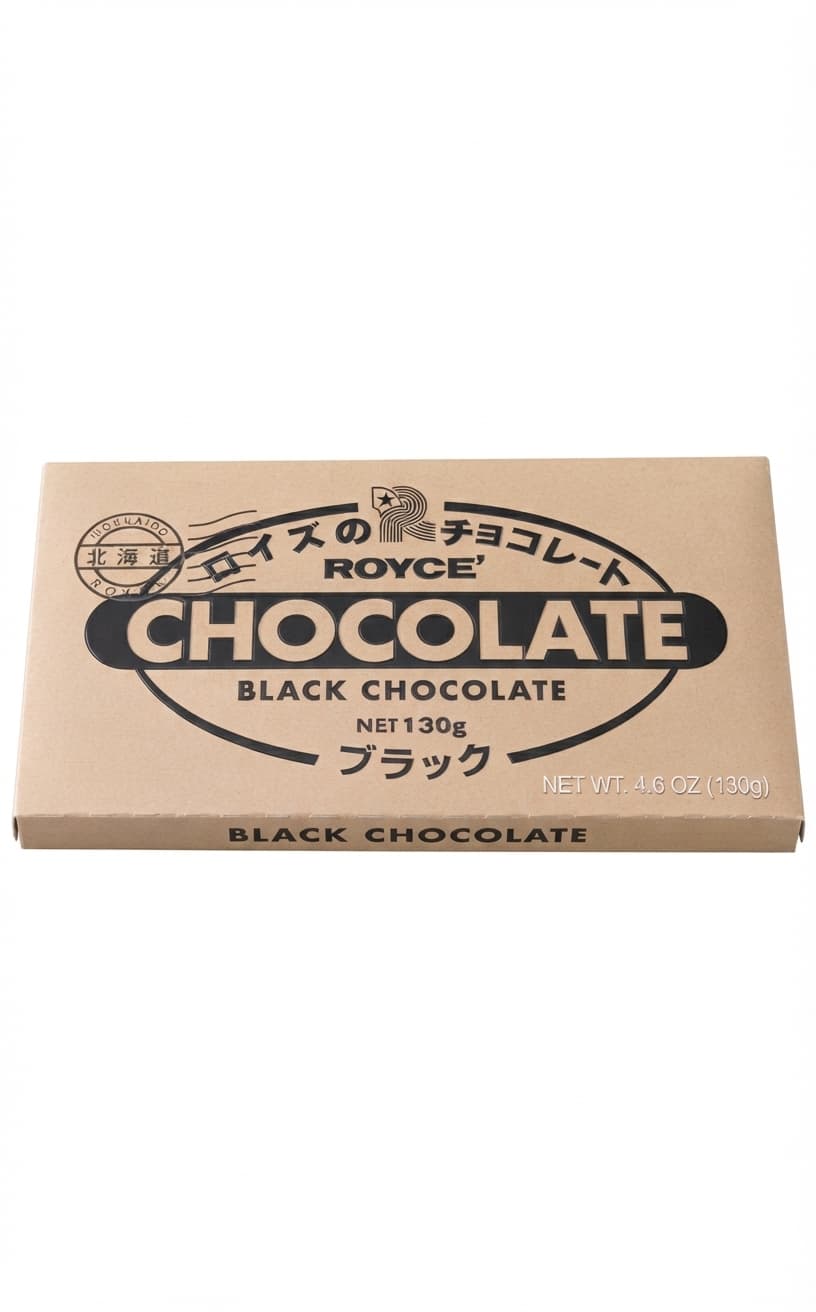 Black null% dark bar packaging by Royce'
