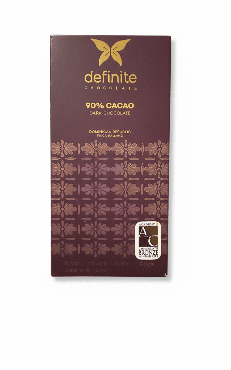 Mallano 90% Dark Chocolate 90% dark bar packaging by definite