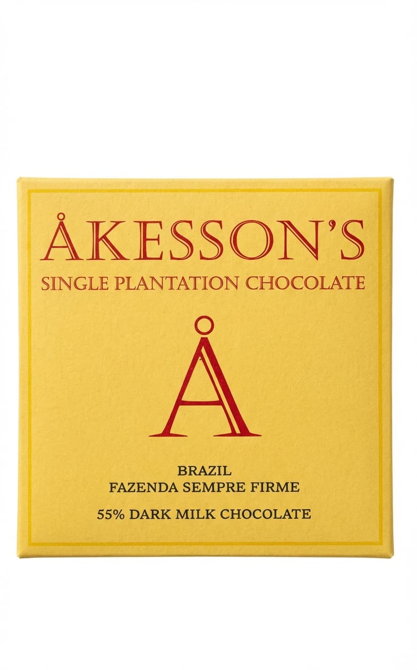 Fazenda Sempre Firme 55% milk bar packaging by Åkesson's
