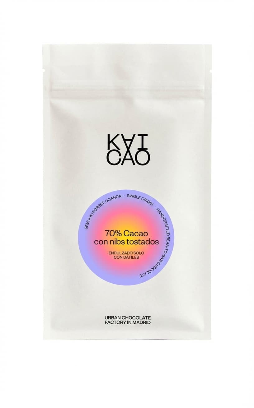 70% Nibs tostados 70% dark bar packaging by KAICAO