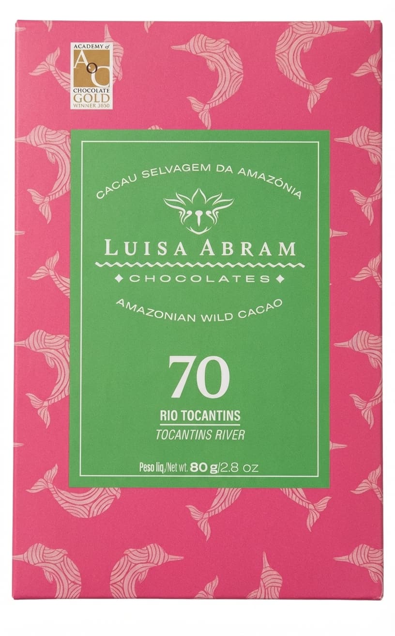 Rio Tocantins 70% 70% dark bar packaging by Luisa Abram