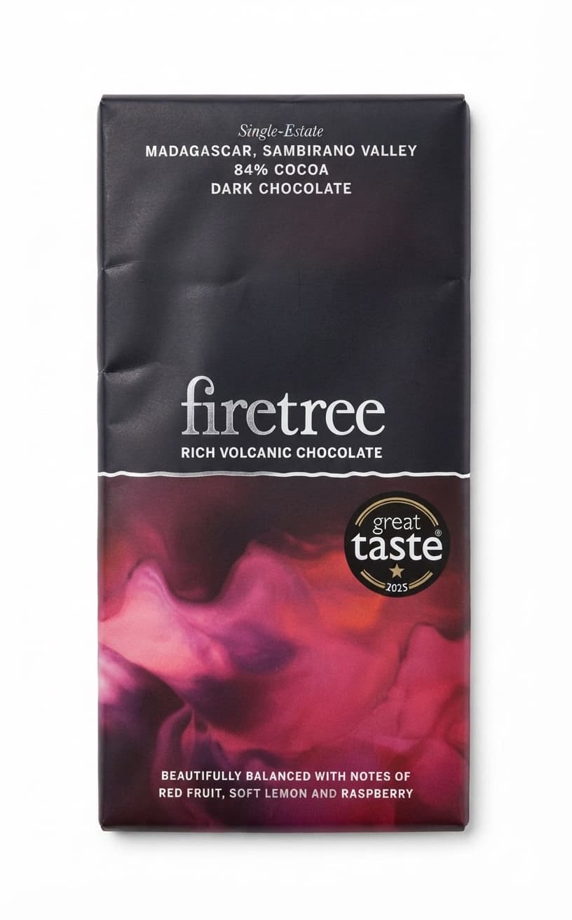 Madagascar Sambirano Valley 84% 84% dark bar packaging by firetree