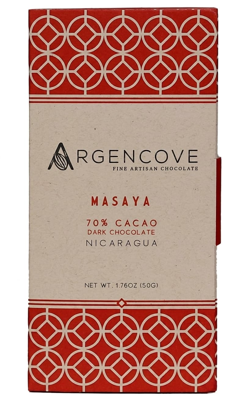 Masaya 70% 70% dark bar packaging by Argencove