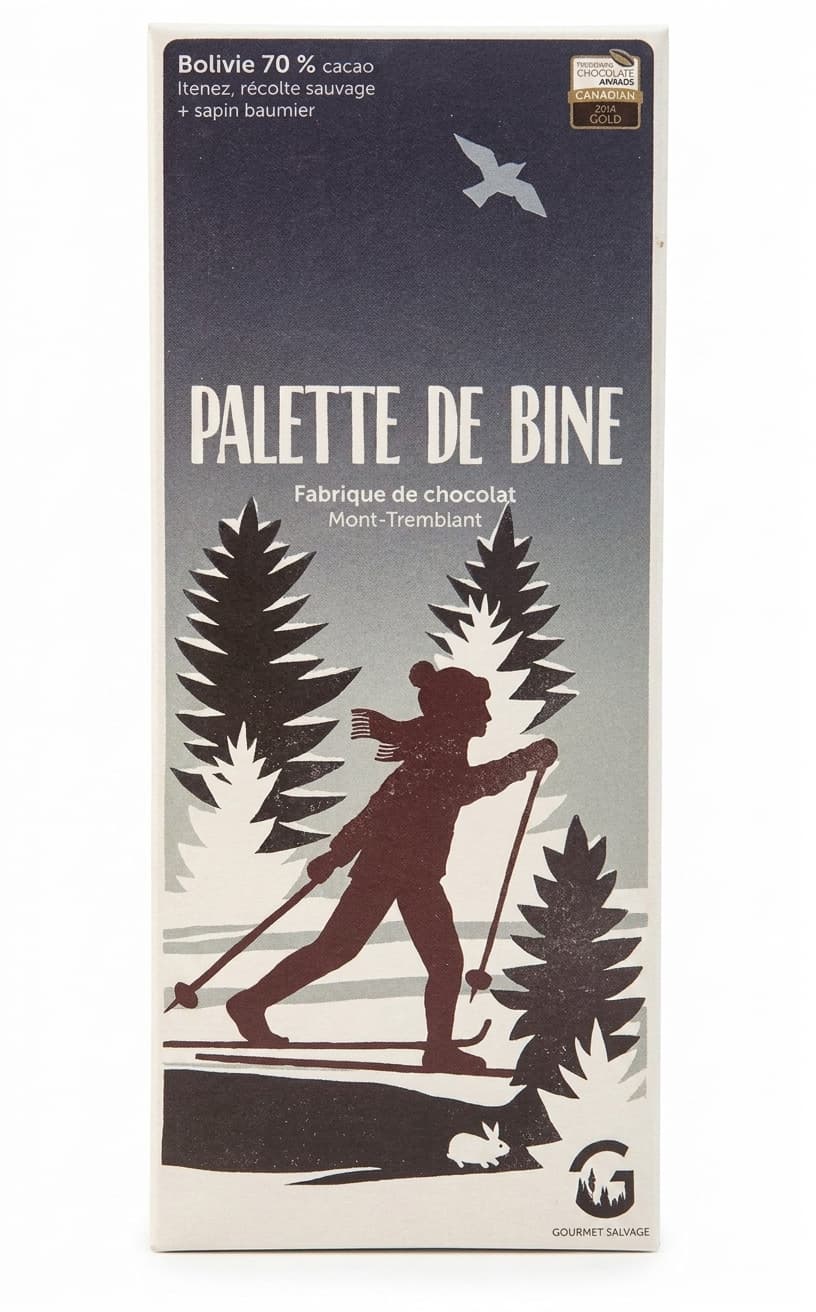 Bolivie Sapin Baumier 70% 70% dark bar packaging by Palette de Bine