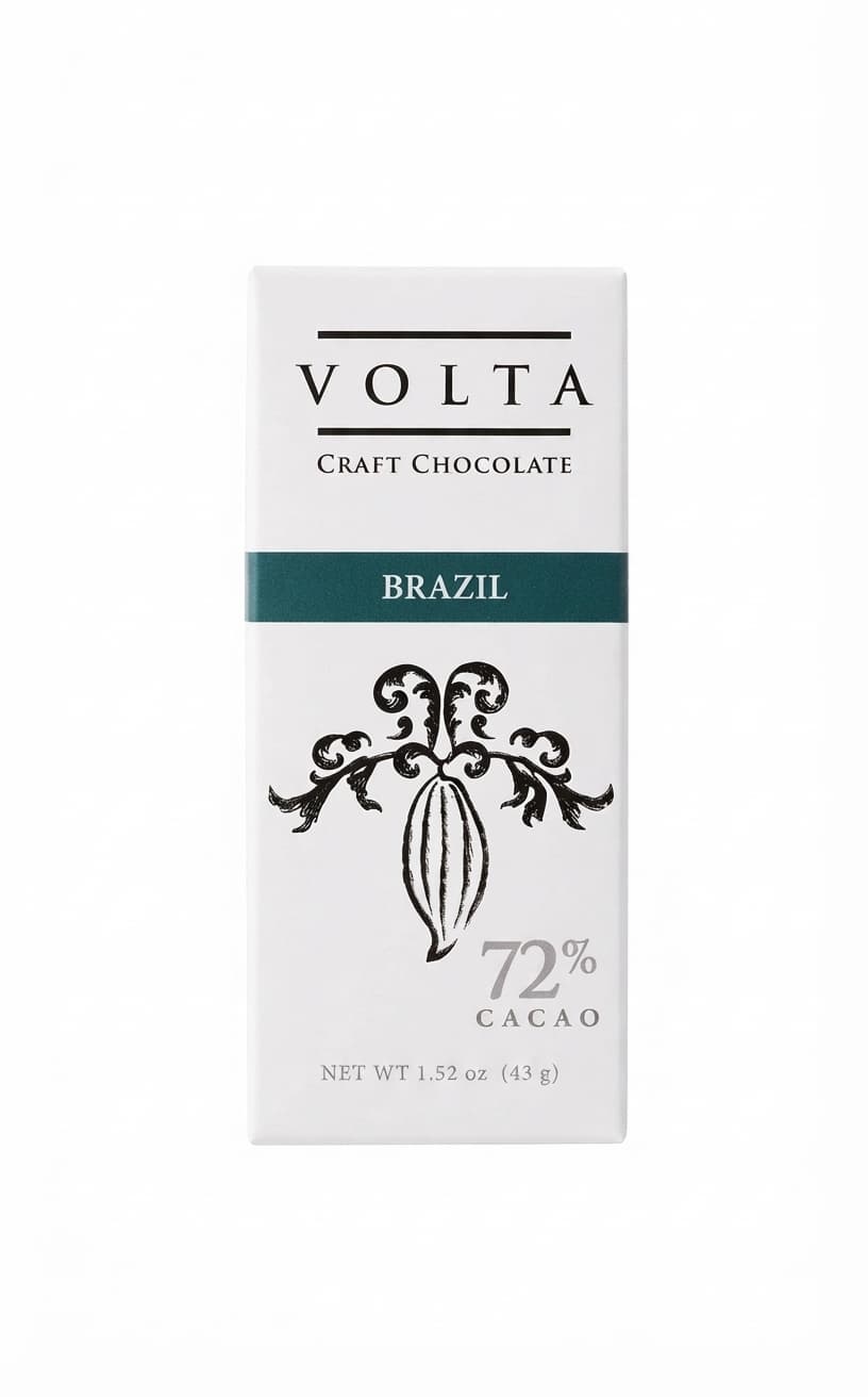 Brazil 72% 72% dark bar packaging by Forté Chocolate