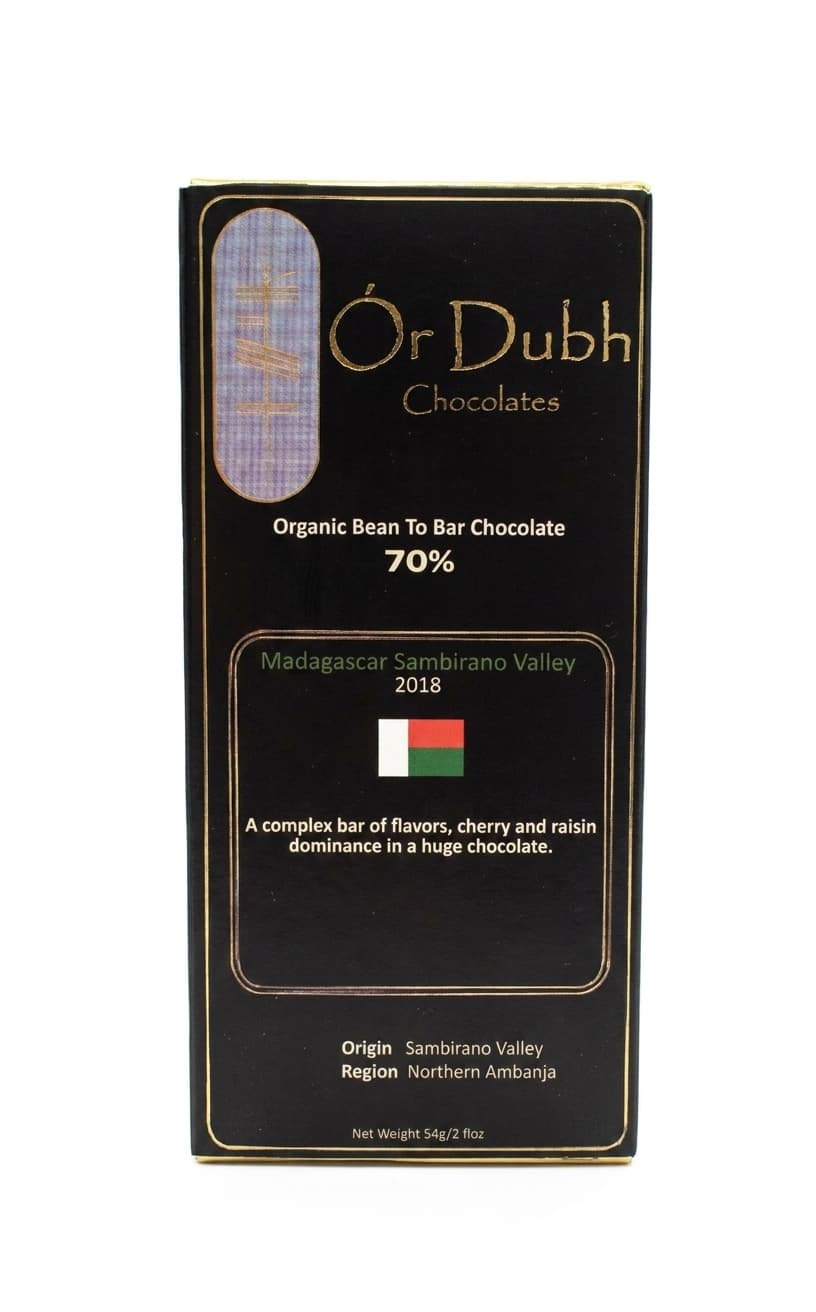 Madagascar 70% 70% dark bar packaging by Ór Dubh Chocolate