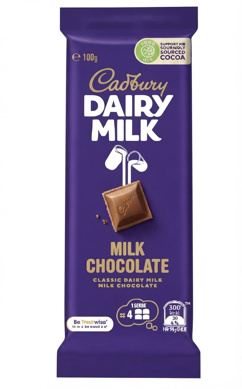 Dairy Milk 20% milk bar packaging by Cadbury