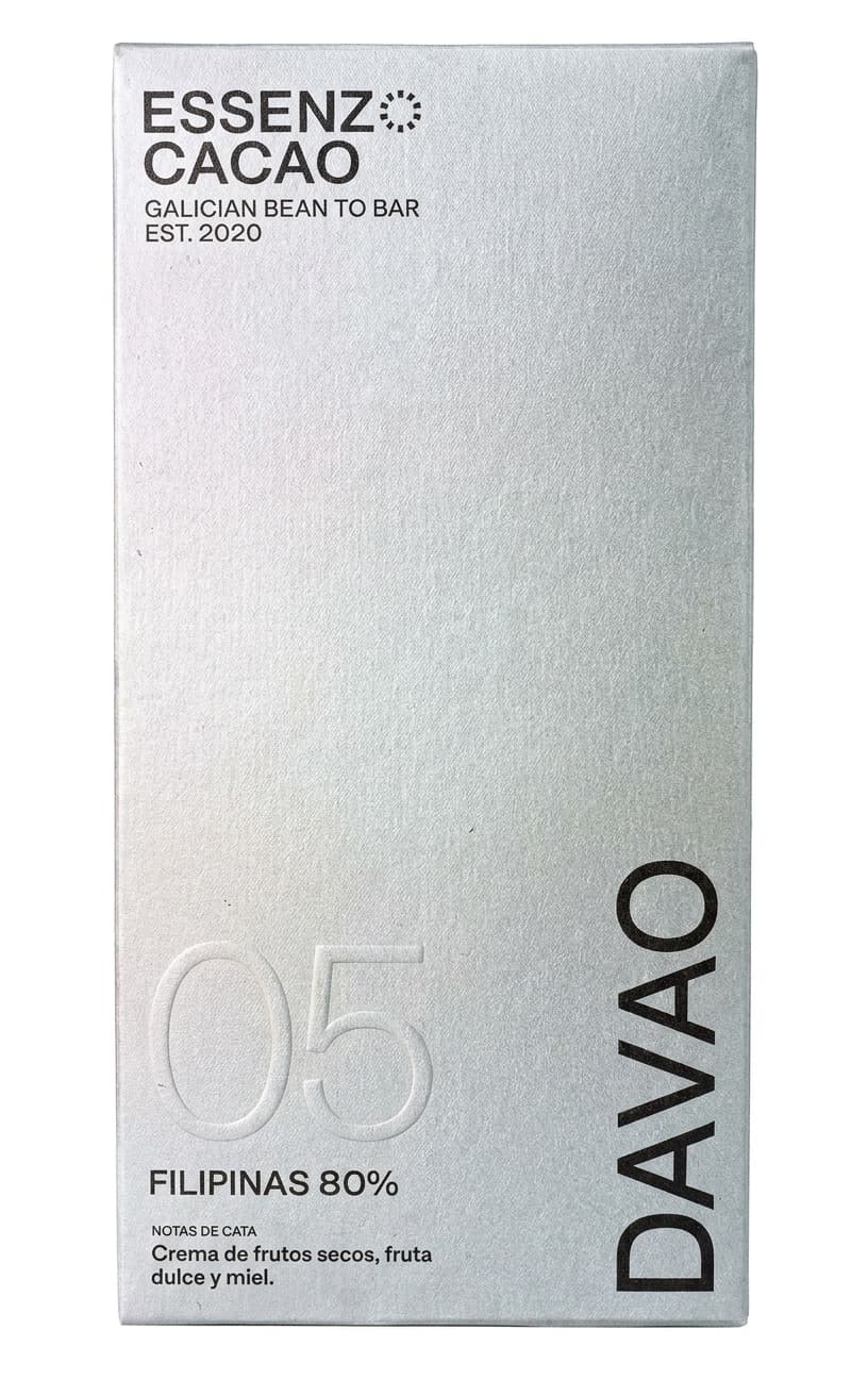05 Davao 80% 80% dark bar packaging by Essenzo Cacao