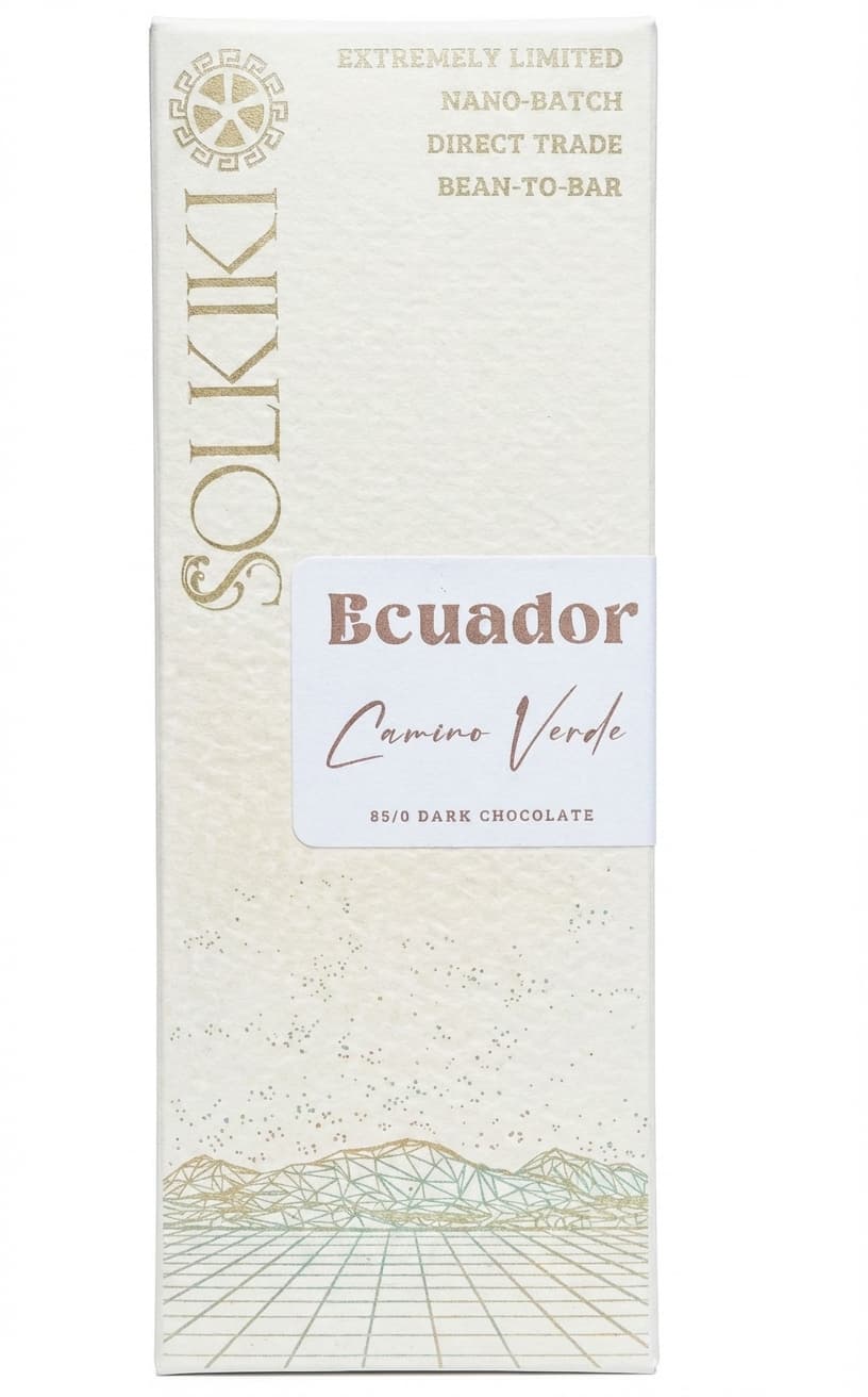 Ecuador Camino Verde 85% 85% dark bar packaging by SOLKIKI