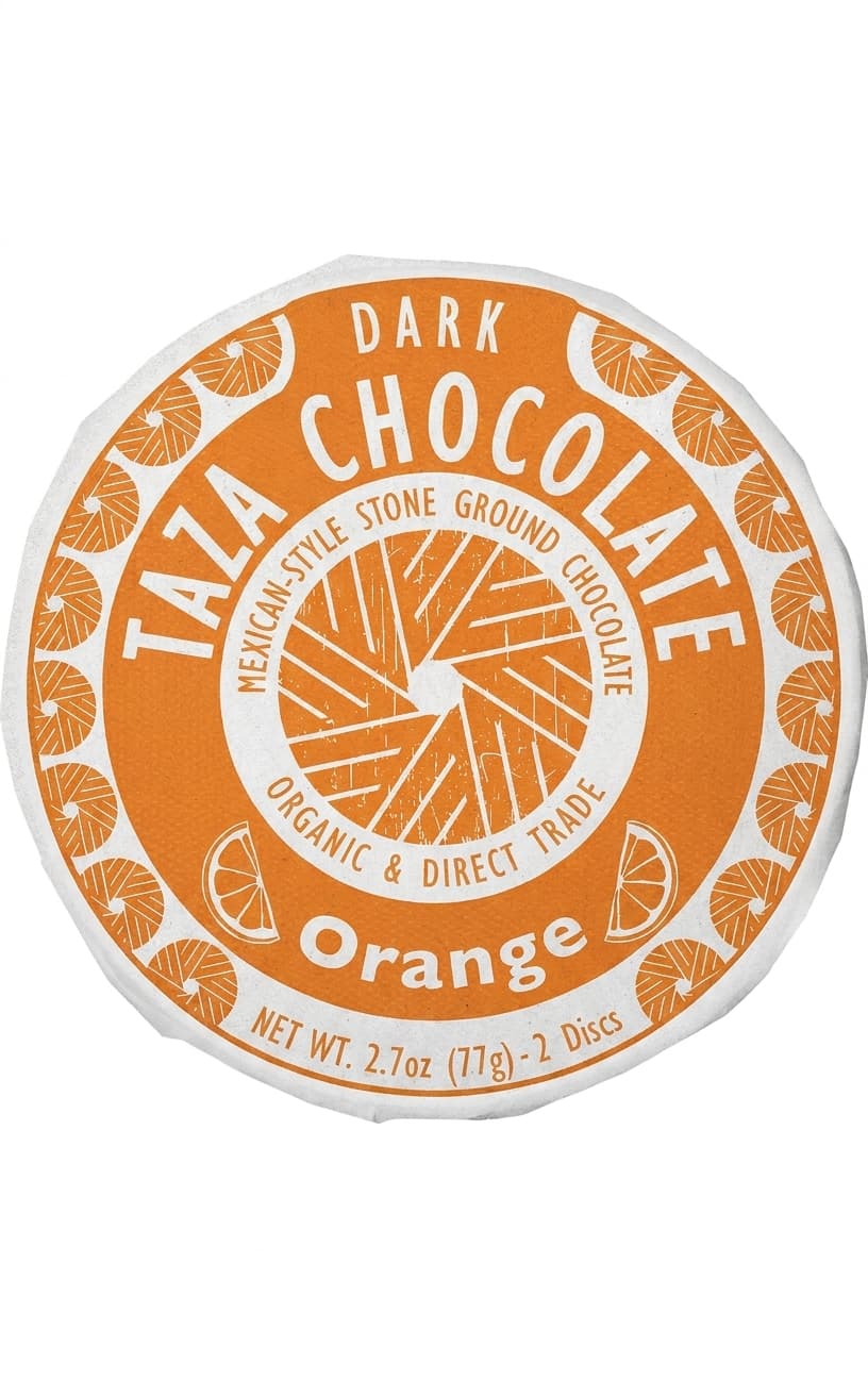 Orange 50% 50% dark bar packaging by Taza