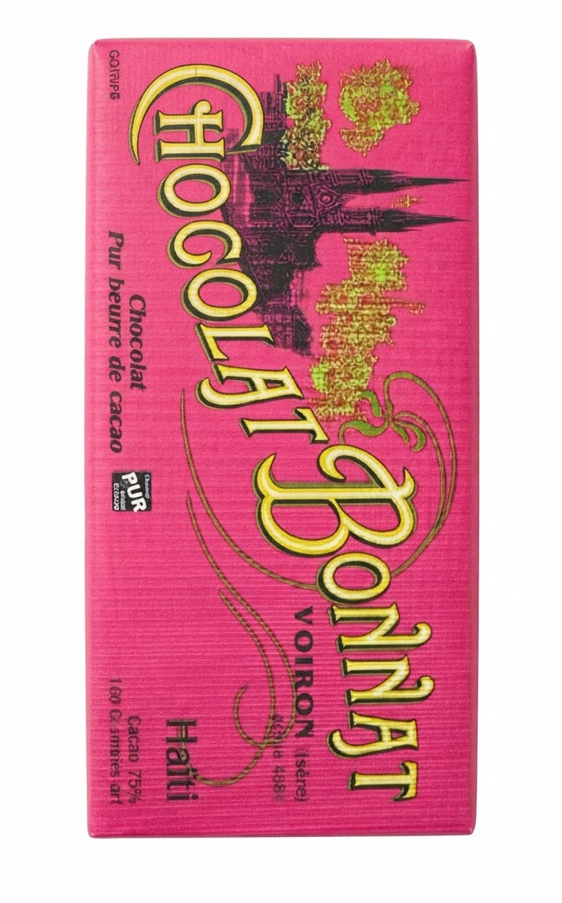 Haiti 75% 75% dark bar packaging by Bonnat