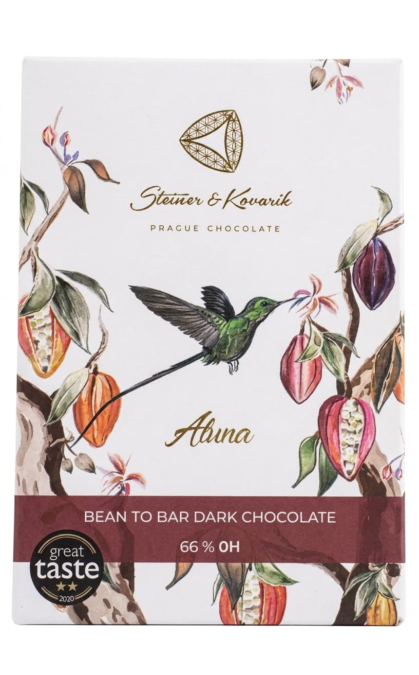 Aluna 66% dark bar packaging by Steiner & Kovarik