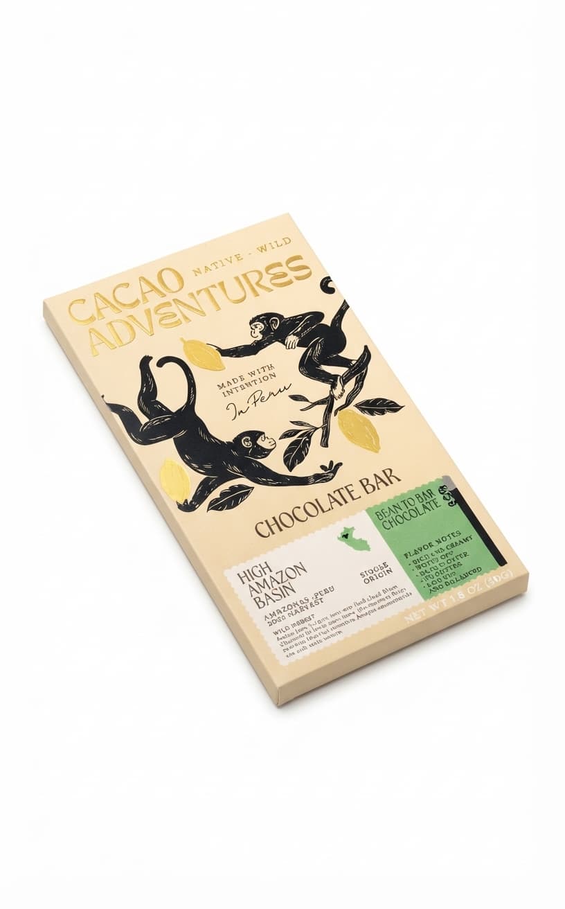 High Amazon Basin 85% 85% dark bar packaging by Cacao Adventures
