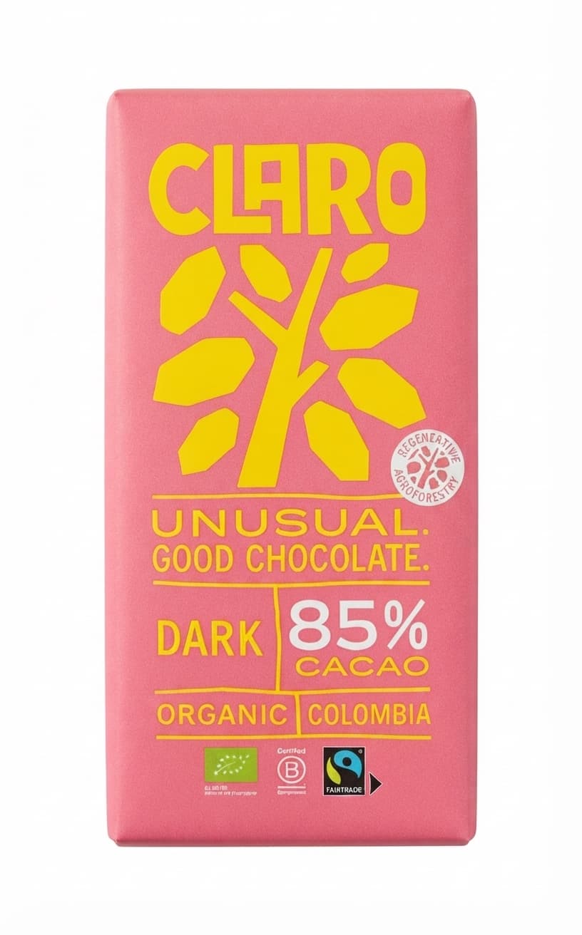 Dark 85% 85% dark bar packaging by CLARO