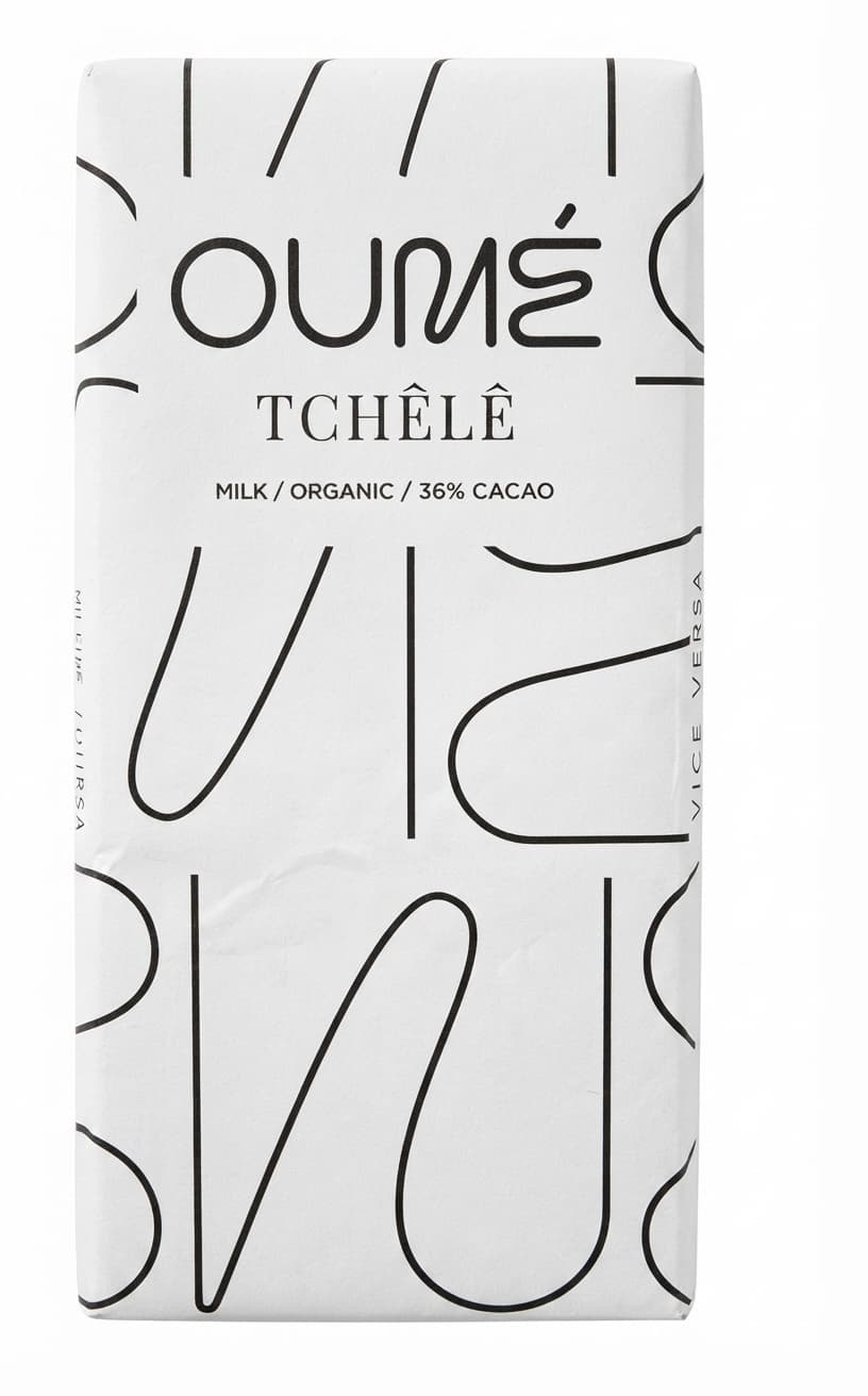 Tchêlê 36% 36% milk bar packaging by Oumé