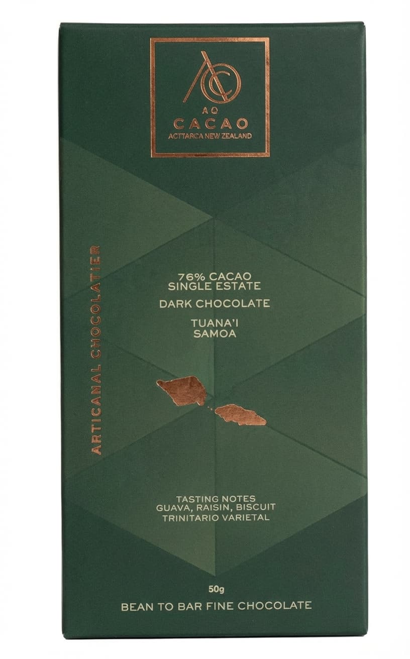 Single Estate 76% 76% dark bar packaging by AO Cacao