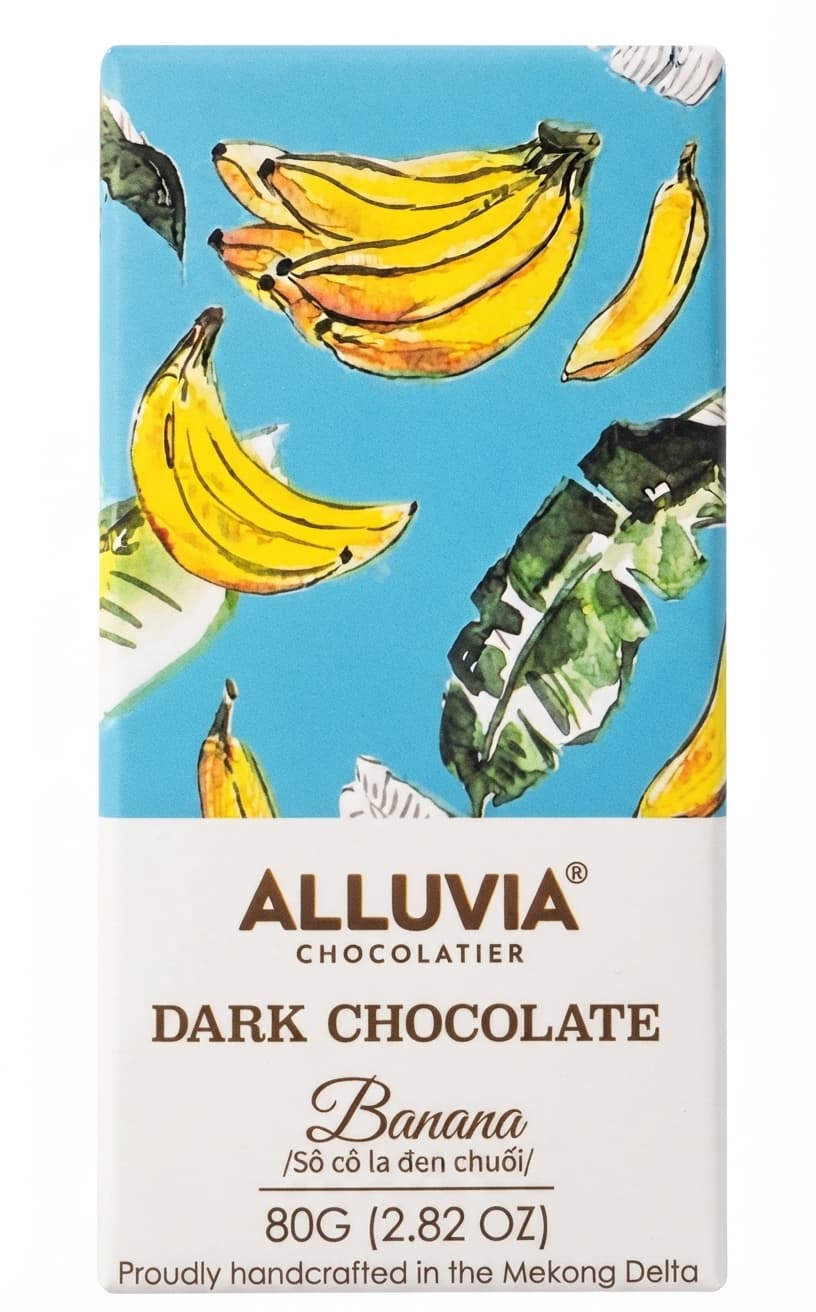 Banana null% dark bar packaging by Alluvia