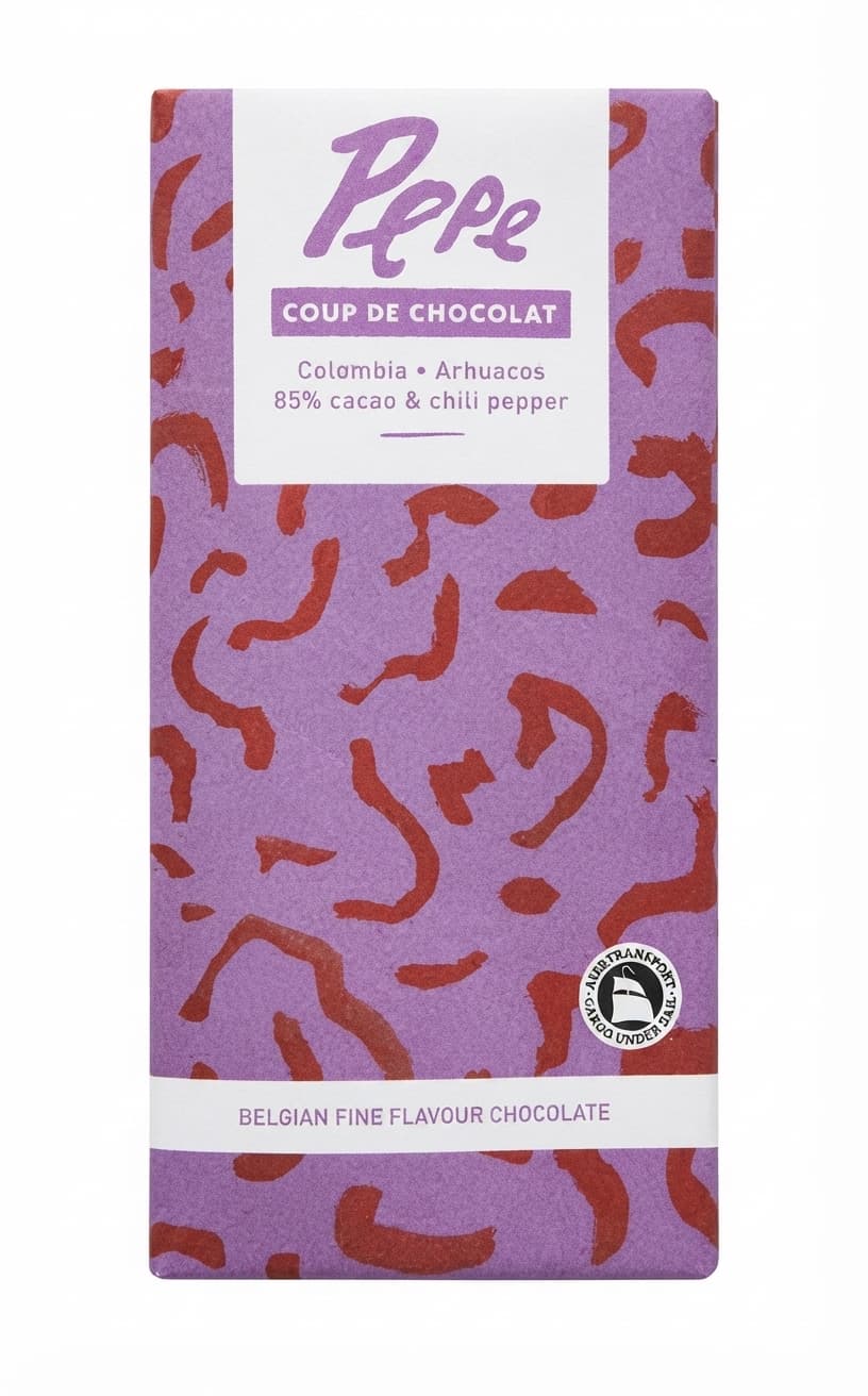 Pepe 85% 85% dark bar packaging by Coup de Chocolat