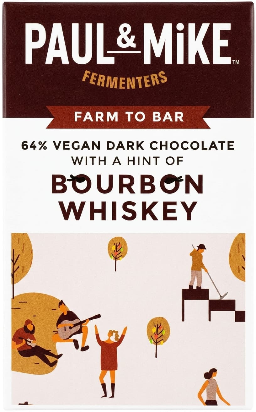 Bourbon Whiskey 64% 64% dark bar packaging by Paul and Mike