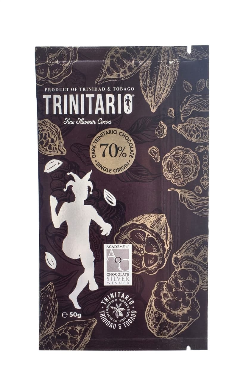 70% 70% dark bar packaging by Trinitario