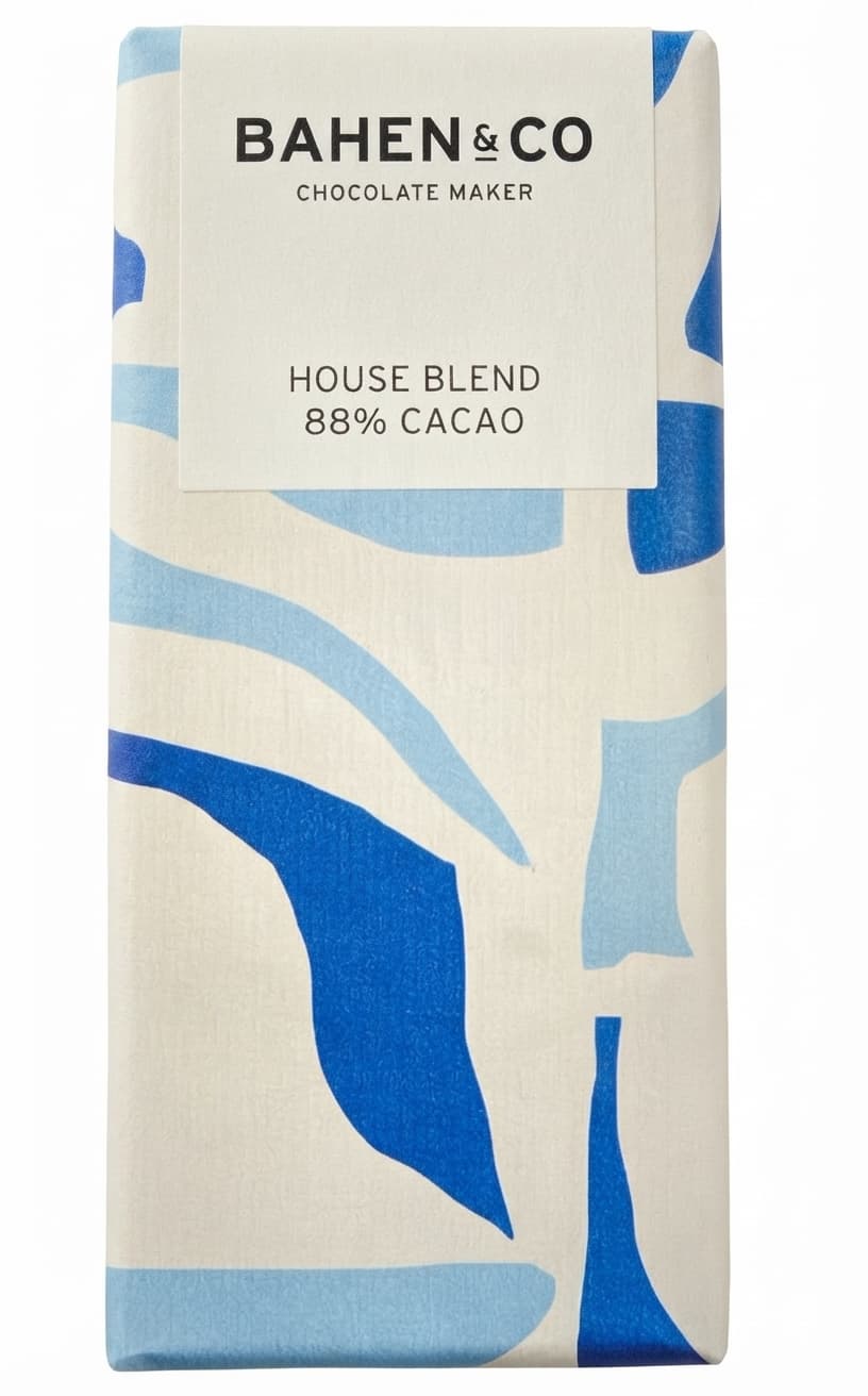 House Blend 88% 88% dark bar packaging by Bahen & Co