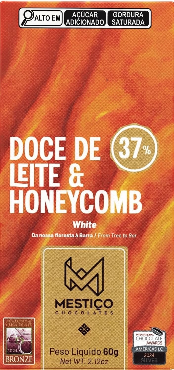 Doce de Leite & Honeycomb 37% 37% white bar packaging by Mestiço