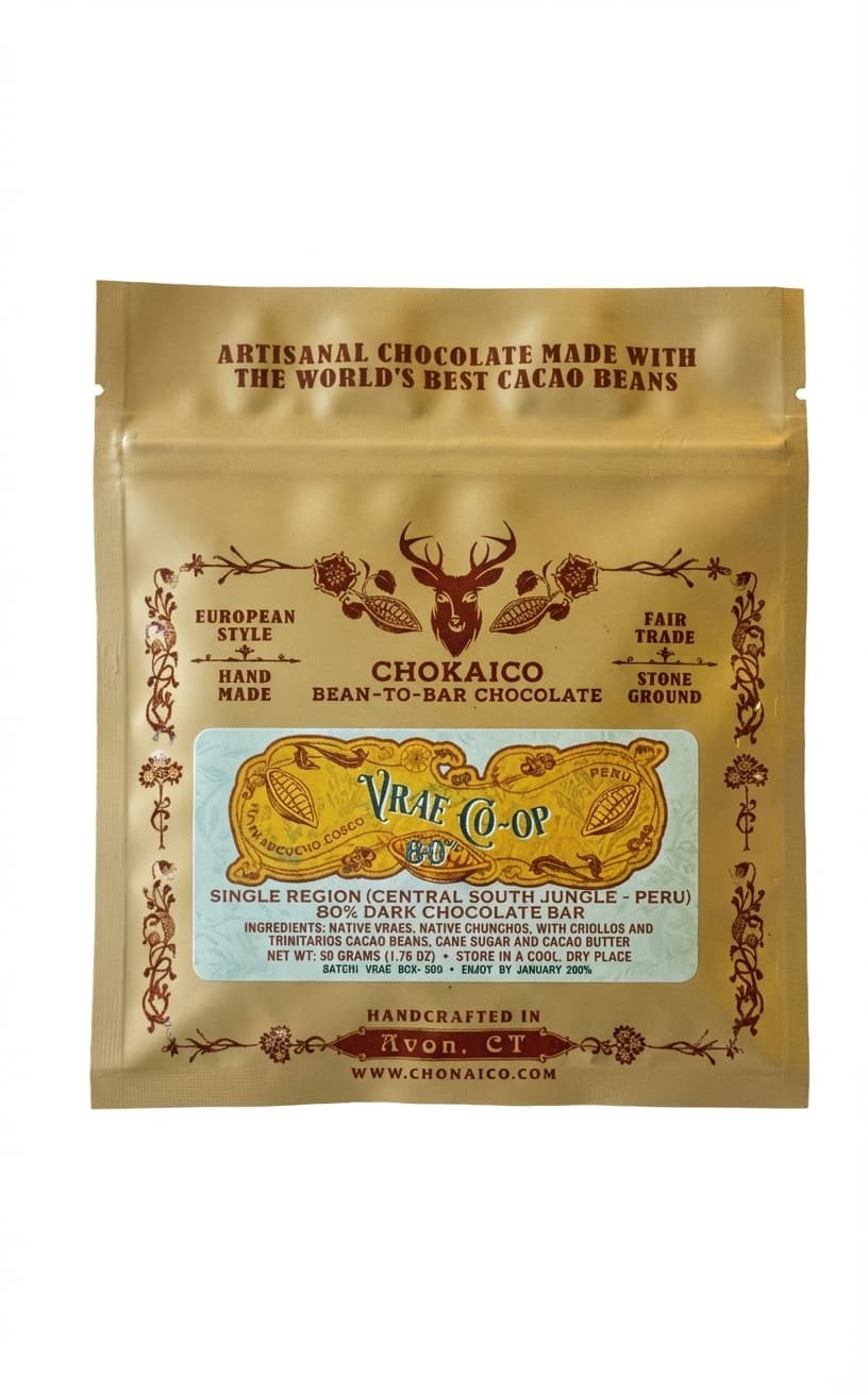 VRAE Co-op 80% 80% dark bar packaging by Chokaico