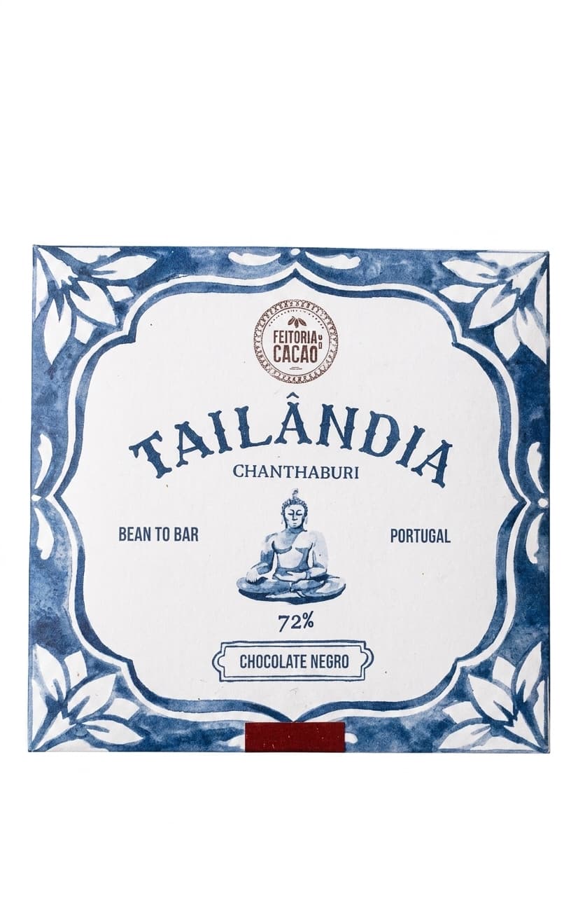 Tailândia 72% 72% dark bar packaging by Feitoria do Cacao