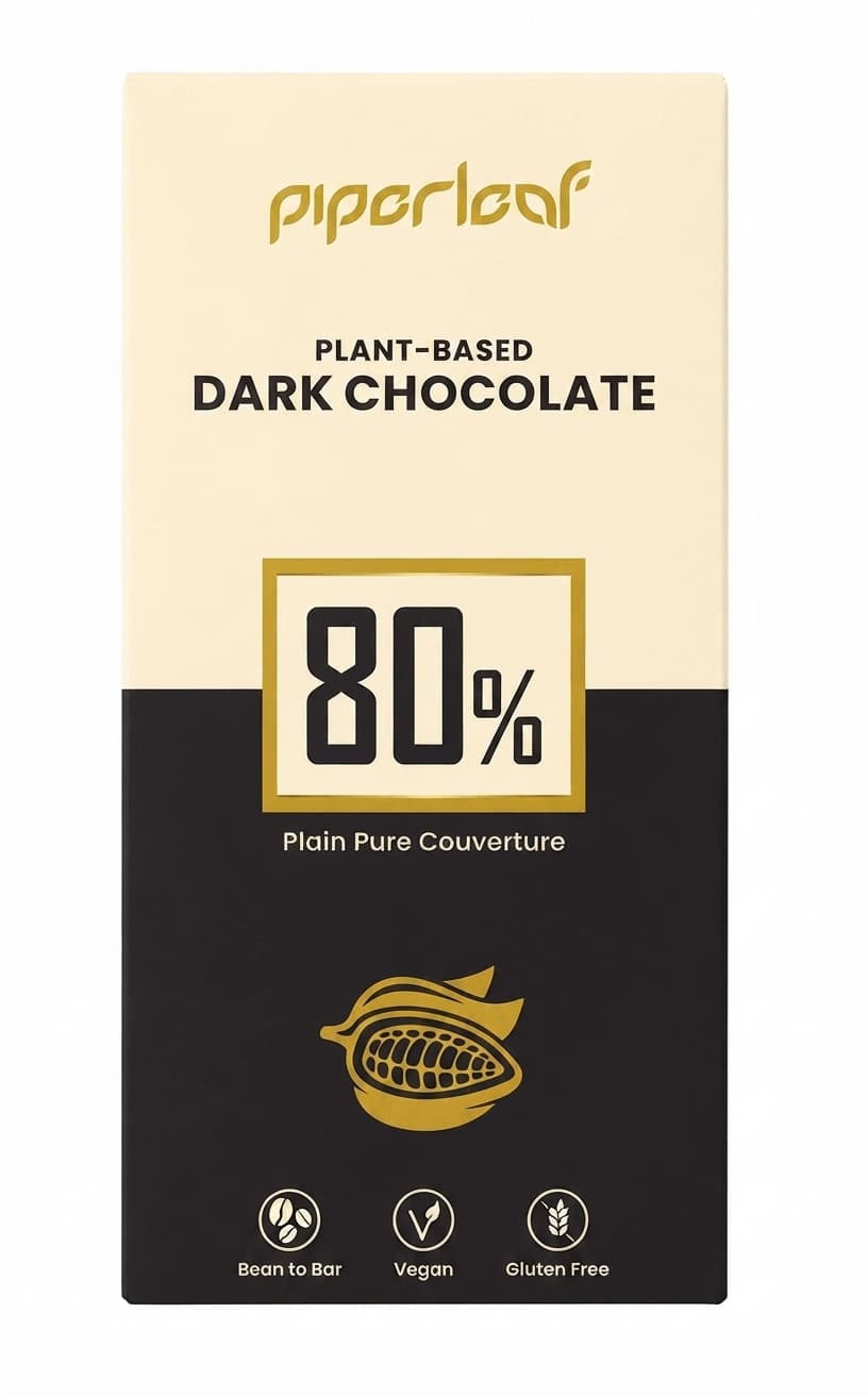 80% Plain 80% dark bar packaging by Piperleaf