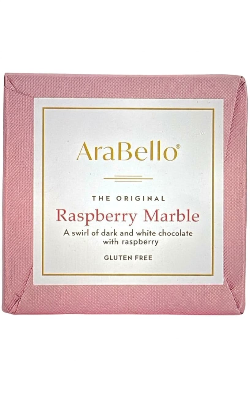 Raspberry Marble null% dark bar packaging by Arabello