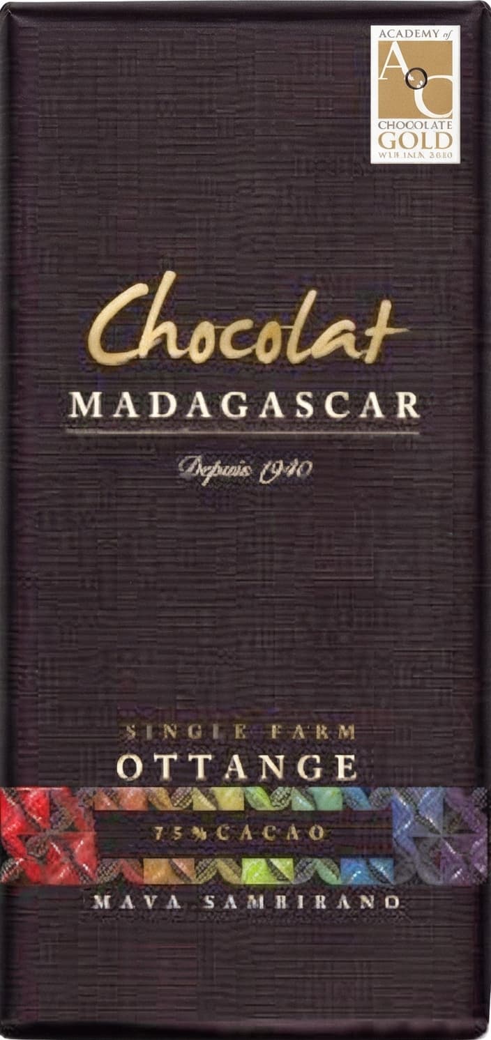Ottange 75% 75% dark bar packaging by Chocolat Madagascar