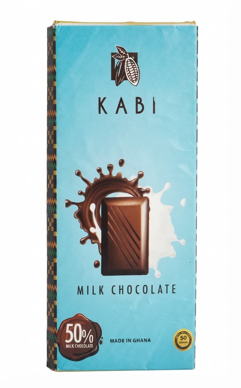 Milk Chocolate 50% 50% milk bar packaging by KABI