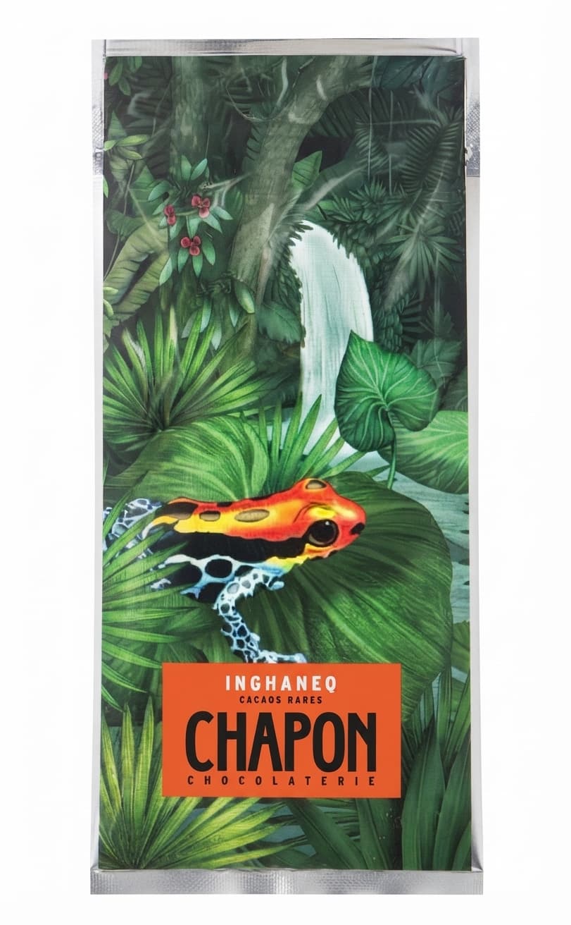 Inghaneq 80% dark bar packaging by Chapon